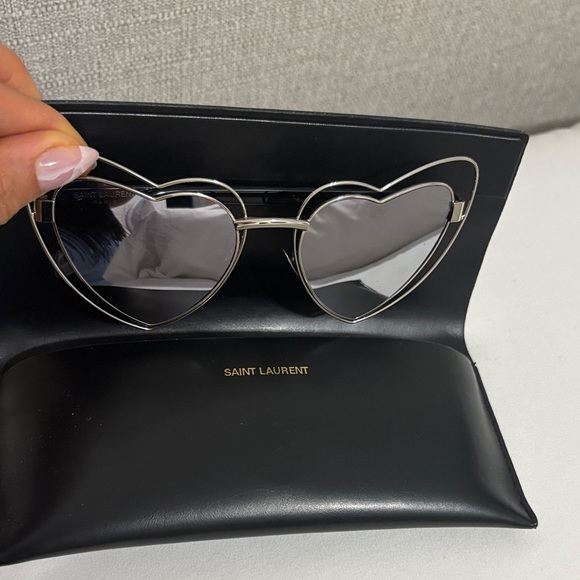 Saint Laurent Heart-Shaped Gray Sunglasses - Picture 1 of 4